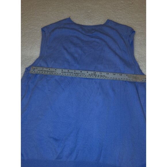 Polo Ralph Lauren Mens Sweater Vest Blue V Neck Sleeveless Tight Knit Large L - Picture 7 of 8
